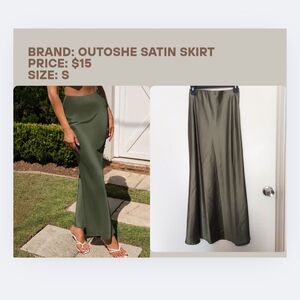 Maxi Skirt in Olive Green